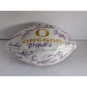 Oregon Ducks Dan Fouts Rich Brooks Chip Kelly Marcus Marriota all time greats signed football
