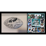 Load image into Gallery viewer, Philadelphia Eagles 2022-23 Jalen Hurts, A.J. Brown, Fletcher Cox, Brandan Graham team signed football with proof free case
