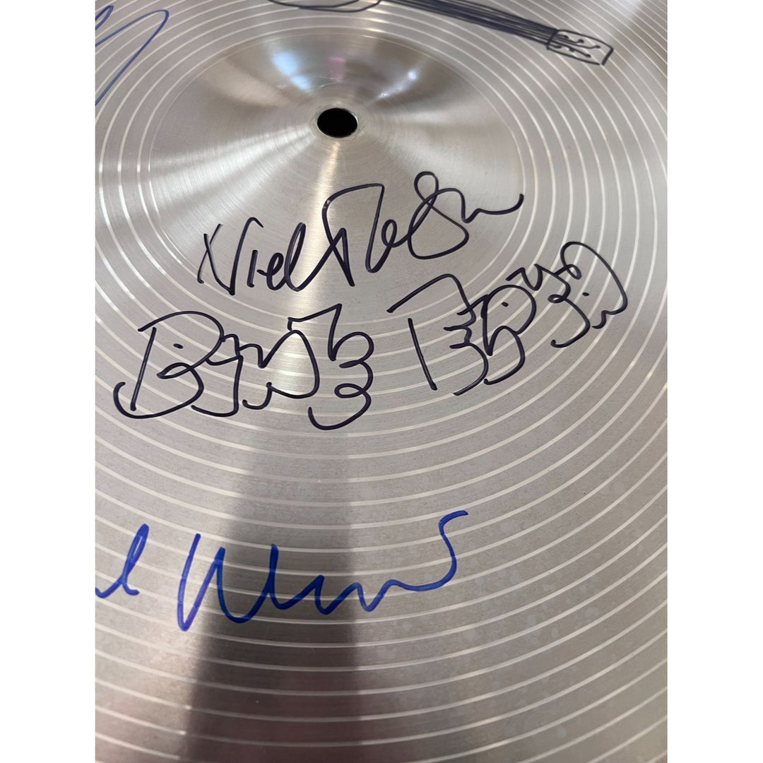 Pink Floyd David Gilmour Roger Waters Nick Mason Richard Wright 14 in cymbal signed with personal sketches