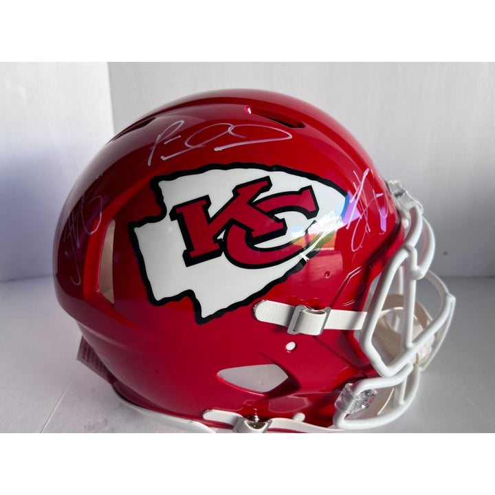 Patrick Mahomes Travis Kelce Tyreek Hill Riddell Speed pro model helmet signed with proof