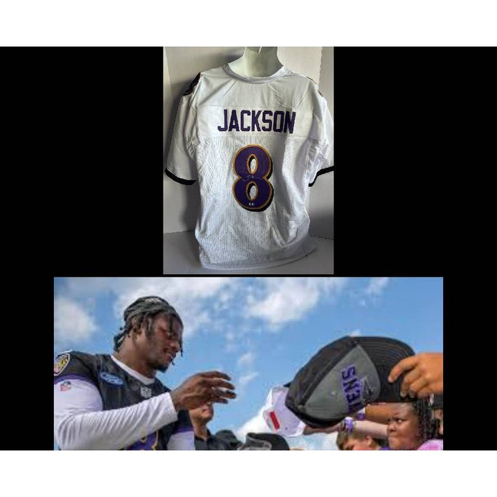 Baltimore Ravens Lamar Jackson full size jersey signed with proof