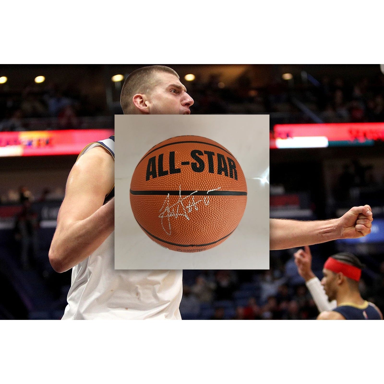 Nikola Jokic Denver Nuggets full size NBA basketball signed with proof with free acrylic display case