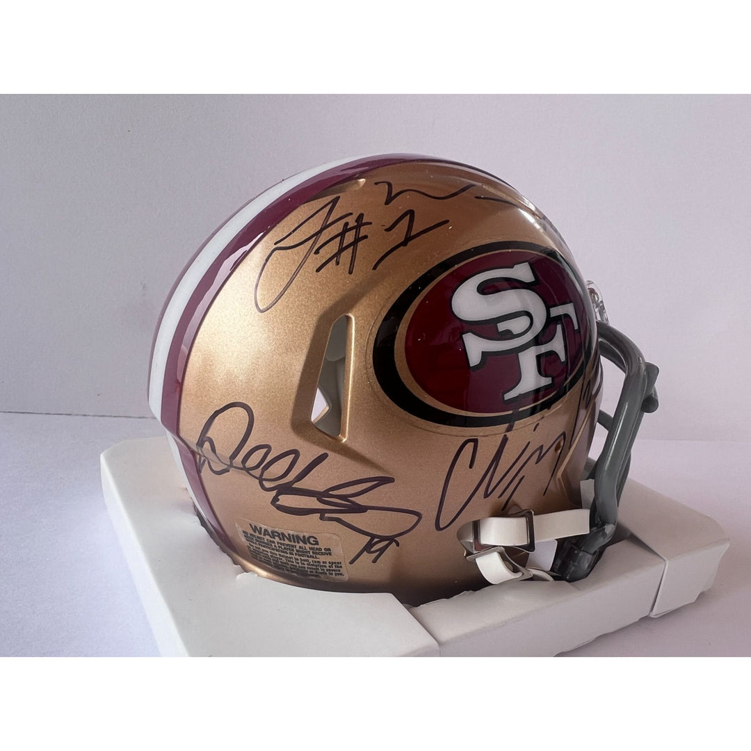 San Francisco 49ers Deebo Samuel Fred Warner George Kittle Christian McCaffrey Brock Purdy mini helmet signed with proof