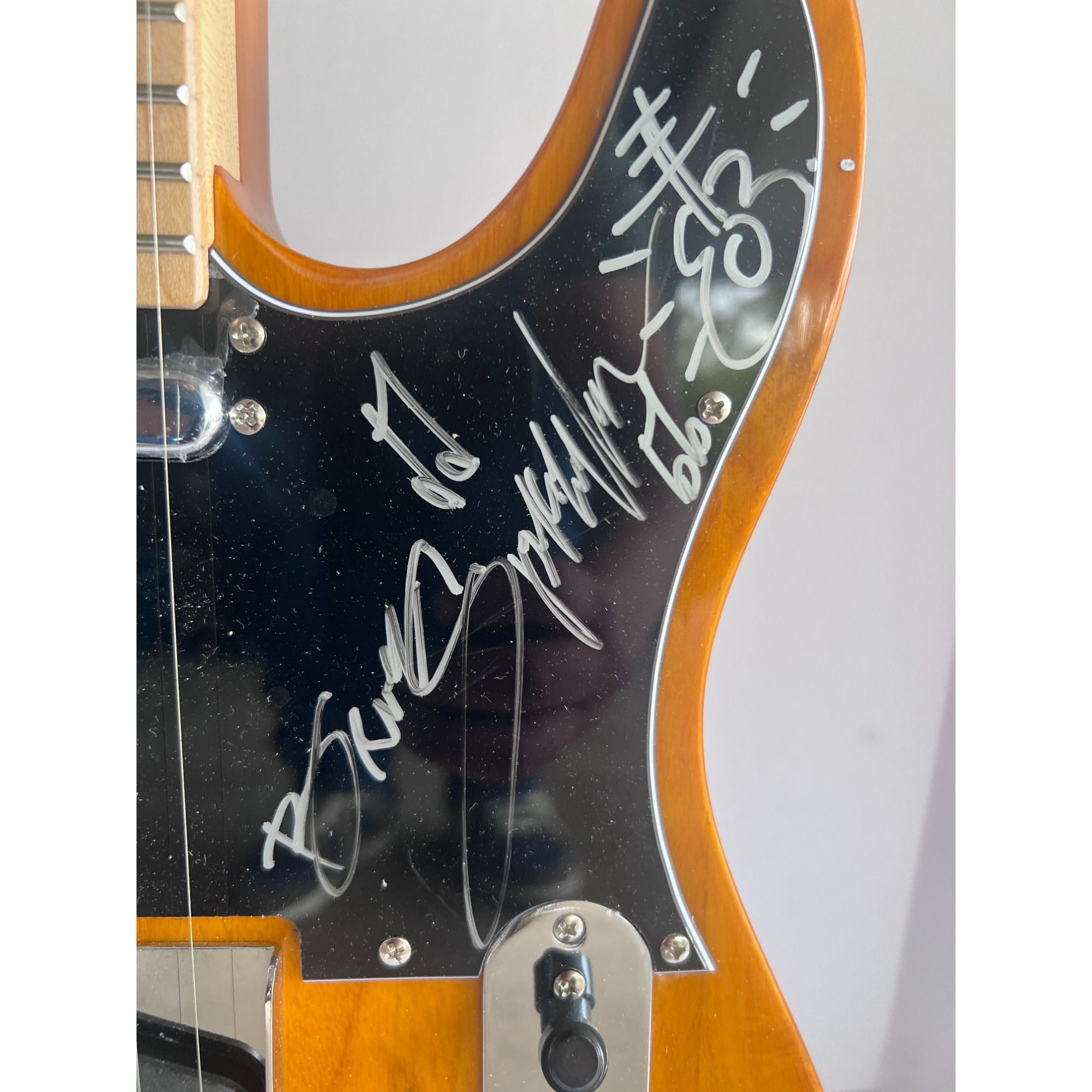 Bruce Springsteen Clarence Clemons Stevie Van Zandt honey Telecaster electric guitar signed with proof just like Bruce plays
