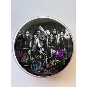 Rammstein Till Lindemann, Richard Kruspe, Flake Lorenz one-of-a-kind drumhead signed with proof