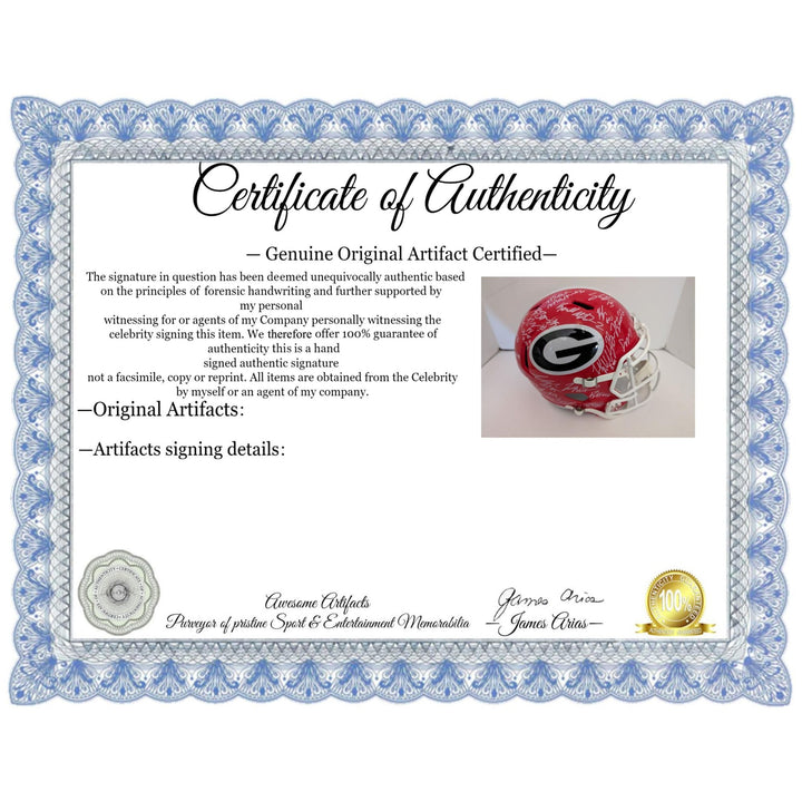 Stetson Bennett Kirby Smart Georgia Bulldogs 2022-23 NCAA national champions Riddell full size speed replica helmet signed with proof