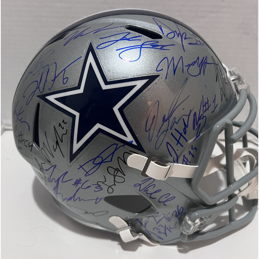 Dallas Cowboys 2023 Riddell speed full size helmet replica Dak Prescott Micah Parsons Tony Pollard Mike McCarthy 40 plus members of the2023