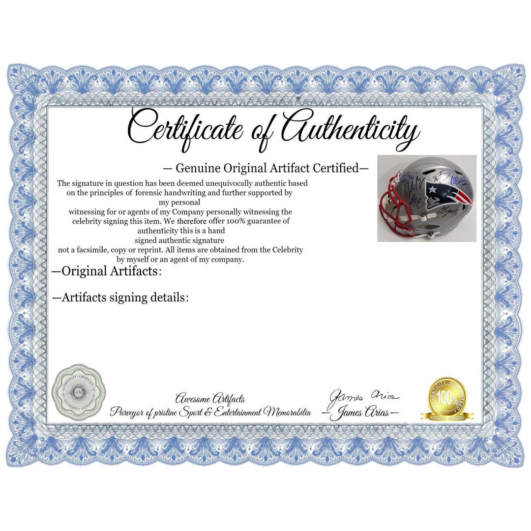 New England Patriots 2025 Drake Maye, Mike Vrabel, Kayshon Boutte, Hunter Henry, Stefon Diggs, Christian Gonzalez, Riddell full size helmet