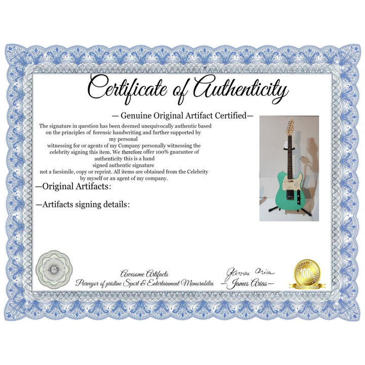 CSNY David Crosby , Stephen Stills, Graham Nash, Neil Young authentic Fender telecaster full size electric guitar signed with proof