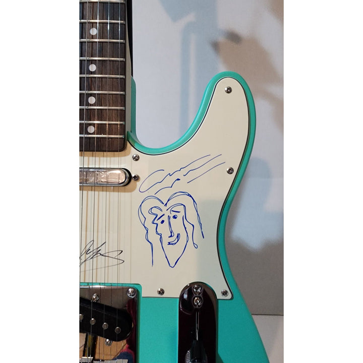 CSNY David Crosby , Stephen Stills, Graham Nash, Neil Young authentic Fender telecaster full size electric guitar signed with proof