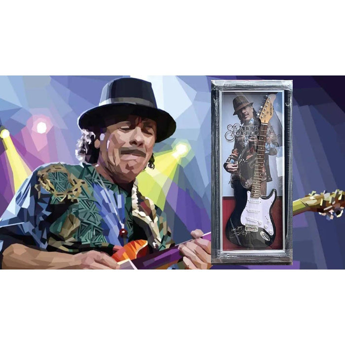Carlos Santana full size electric guitar signed with proof and museum quality frame 21x46 inches