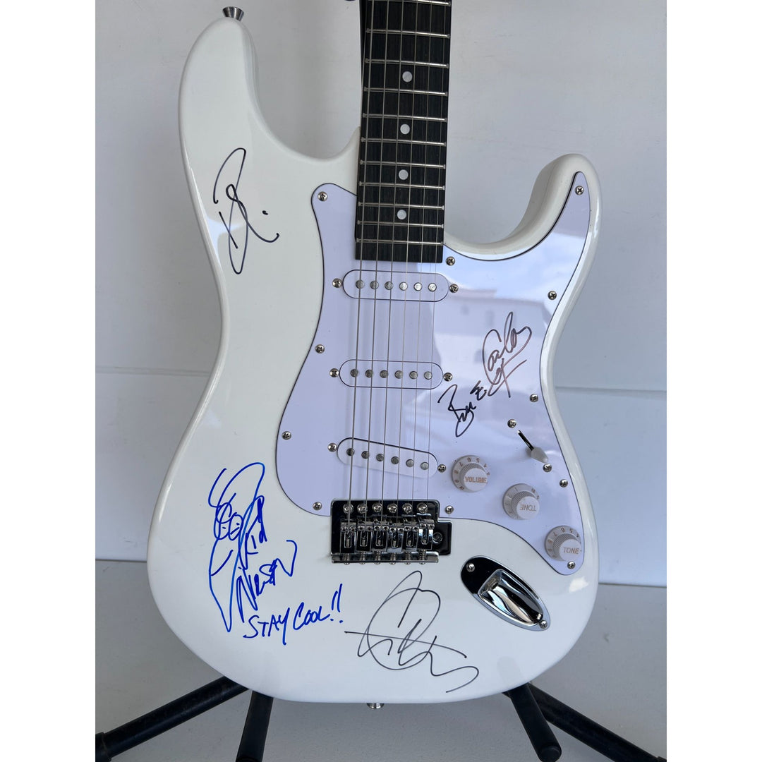 Cheap Trick Rob Zander, Bun E. Carlos, Rick Nielsen, Tom Peterson electric guitar signed with proof.