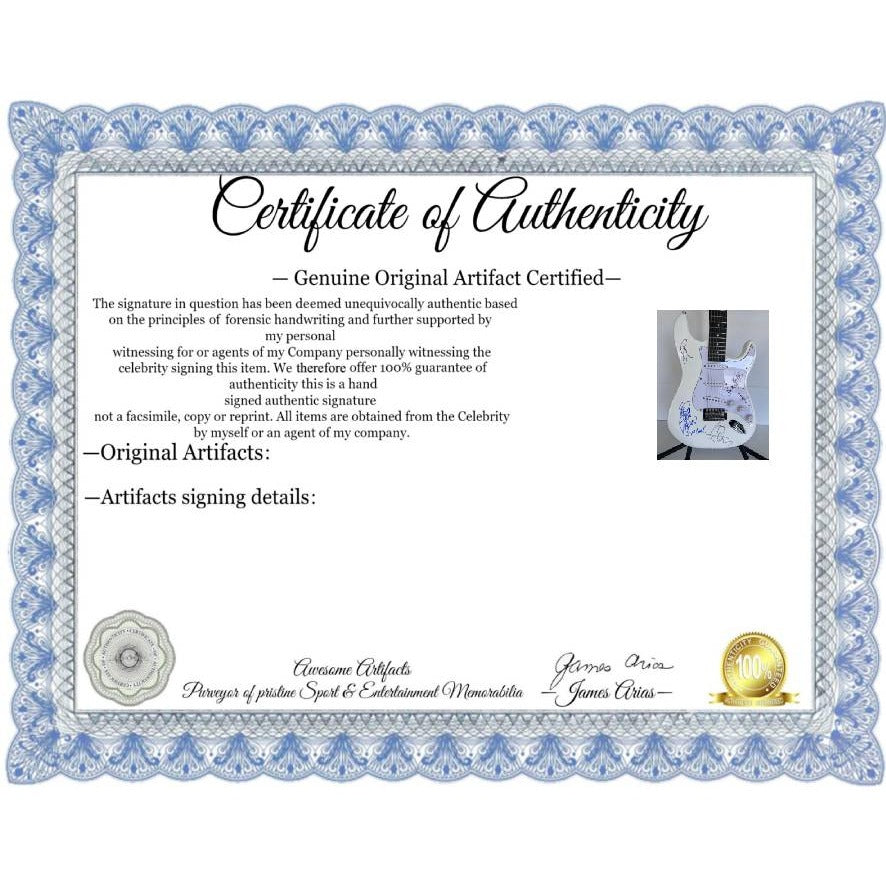 Cheap Trick Rob Zander, Bun E. Carlos, Rick Nielsen, Tom Peterson electric guitar signed with proof.