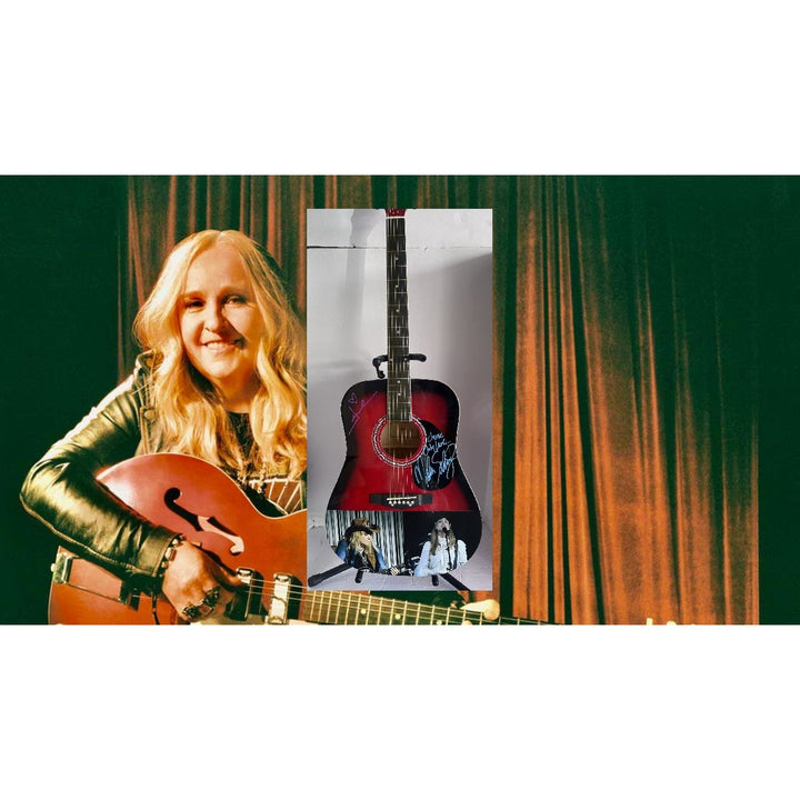 Jewel Kilcher "Jewel" and Melissa Etheridge acoustic guitar full size 38' signed with proof