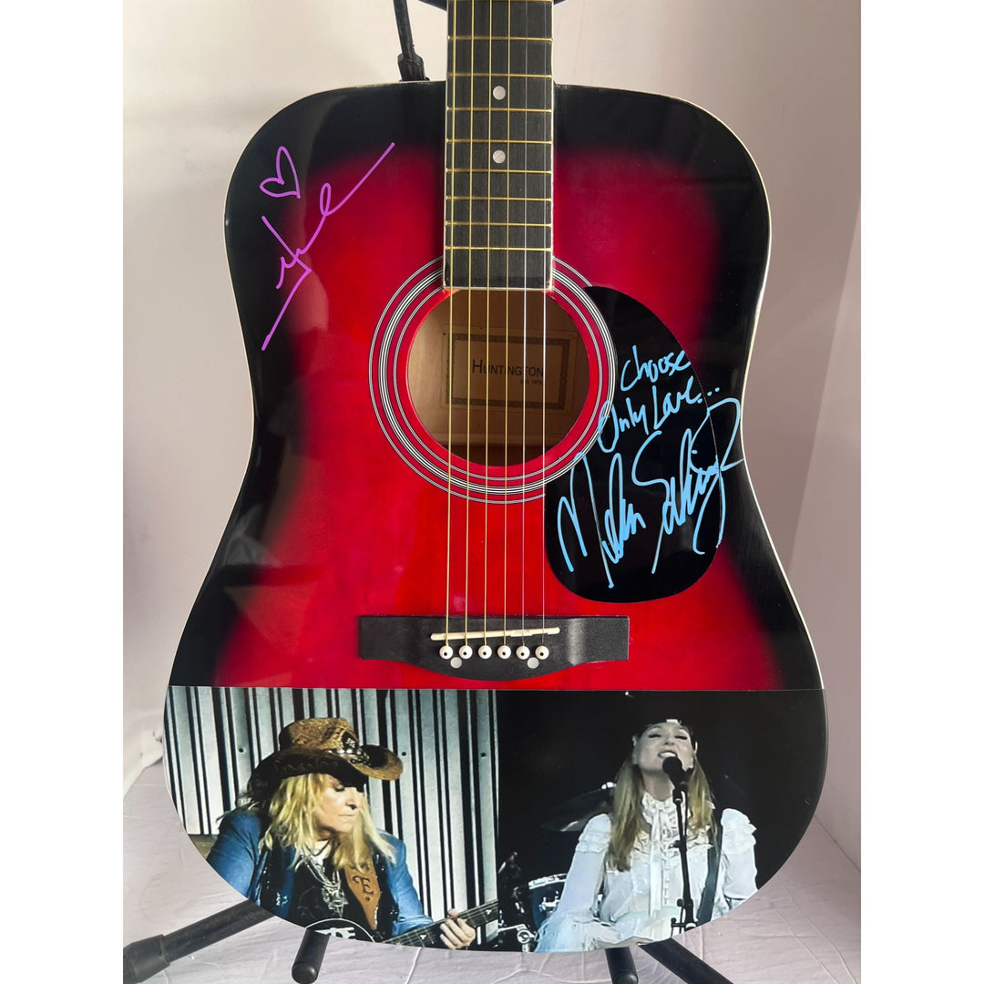 Jewel Kilcher "Jewel" and Melissa Etheridge acoustic guitar full size 38' signed with proof