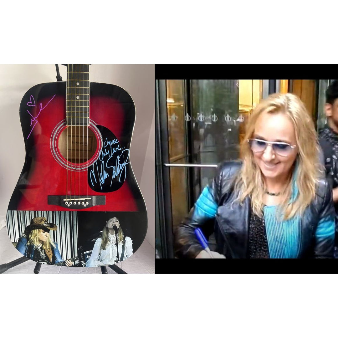 Jewel Kilcher "Jewel" and Melissa Etheridge acoustic guitar full size 38' signed with proof