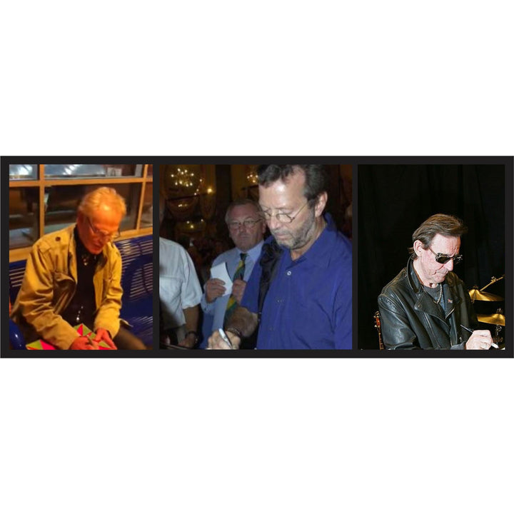 Eric Clapton, Ginger Baker, Jack Bruce, Cream, Fender Stratocaster electric guitar signed with proof