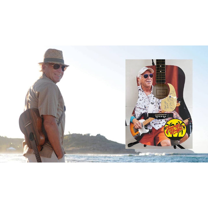 Jimmy Buffett full size acoustic guitar (one of a kind ) signed with proof.