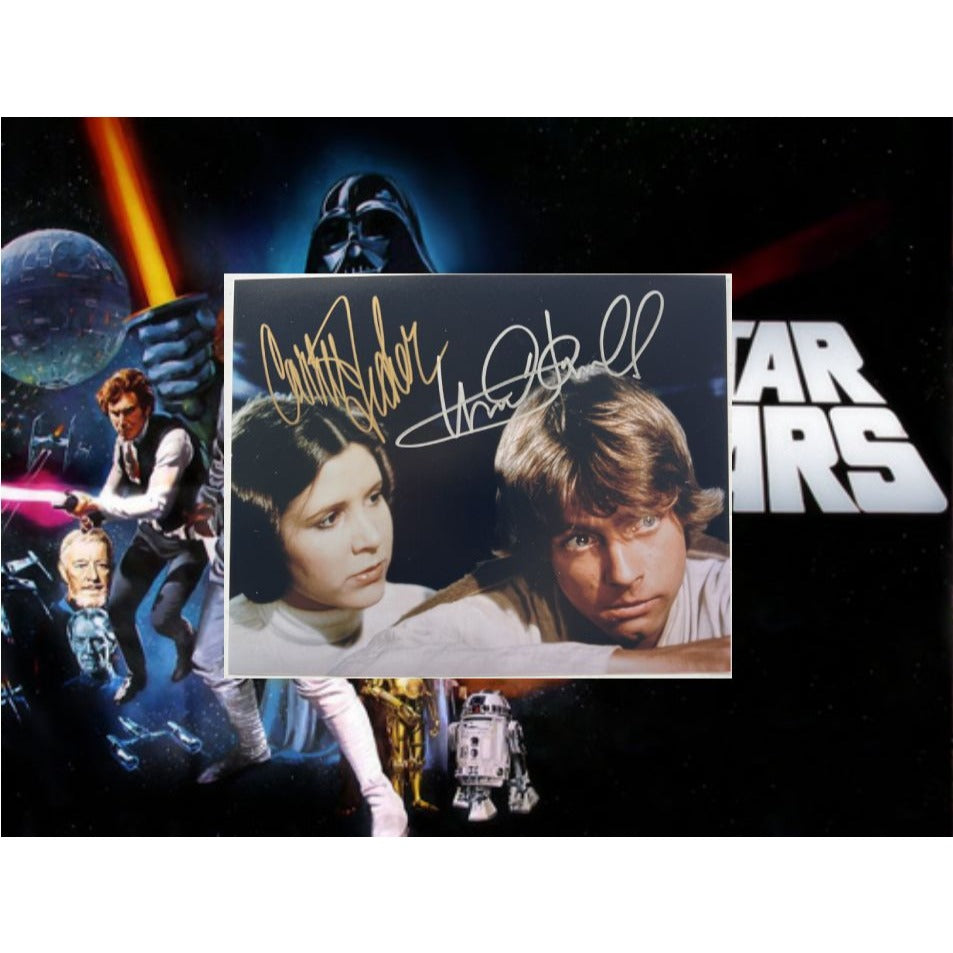 Star Wars Carrie Fisher Mark Hamill 8x10 photo signed with proof