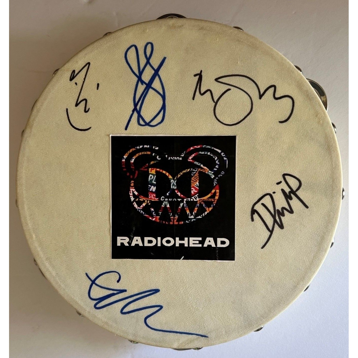 Thom York Radiohead 14-in tambourine signed with proof
