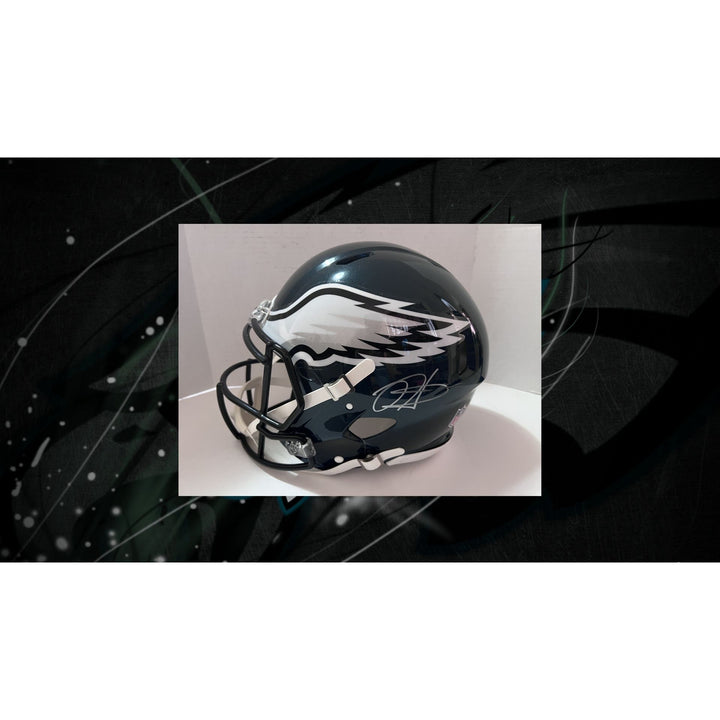 Philadelphia Eagles Riddell speed authentic helmet Jalen Hurts signed with free acrylic display case