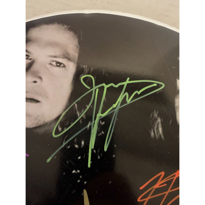 Metallica James Hetfield Lars Ulrich Kirk Hammett Jason Newsted  drumhead signed with proof.