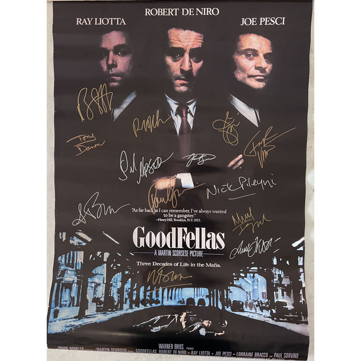 Goodfellas 24x36 original movie poster cast signed Robert De Niro Ray Leona Joe Pesci Martin Scorsese