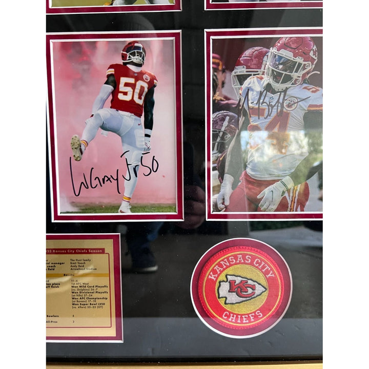 Kansas City Chiefs Patrick Mahomes Travis Kelce Andy Reid Chris Jones Isiah Pacheco 12 top players 5x7s signed and framed with proof