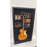Load image into Gallery viewer, Led Zeppelin Jimmy Page Robert Plant John Paul Jones gold electric less Paul like Jimmy played  signed and framed with proof
