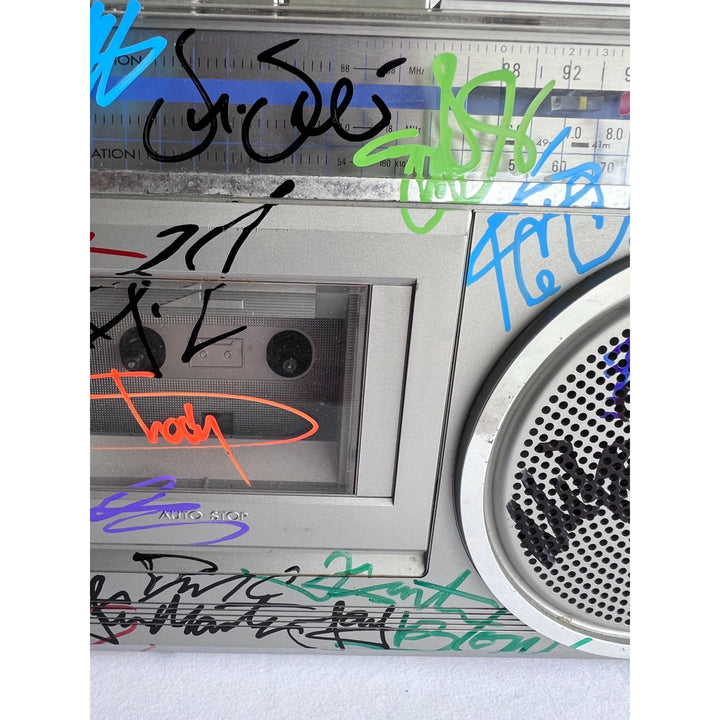 Tupac, 50 Cent, Lil Wayne, Run DMC, ghetto blaster signed with proof