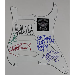 Aerosmith Steven Tyler Joe Perry Stratocaster electric pickguard signed with proof