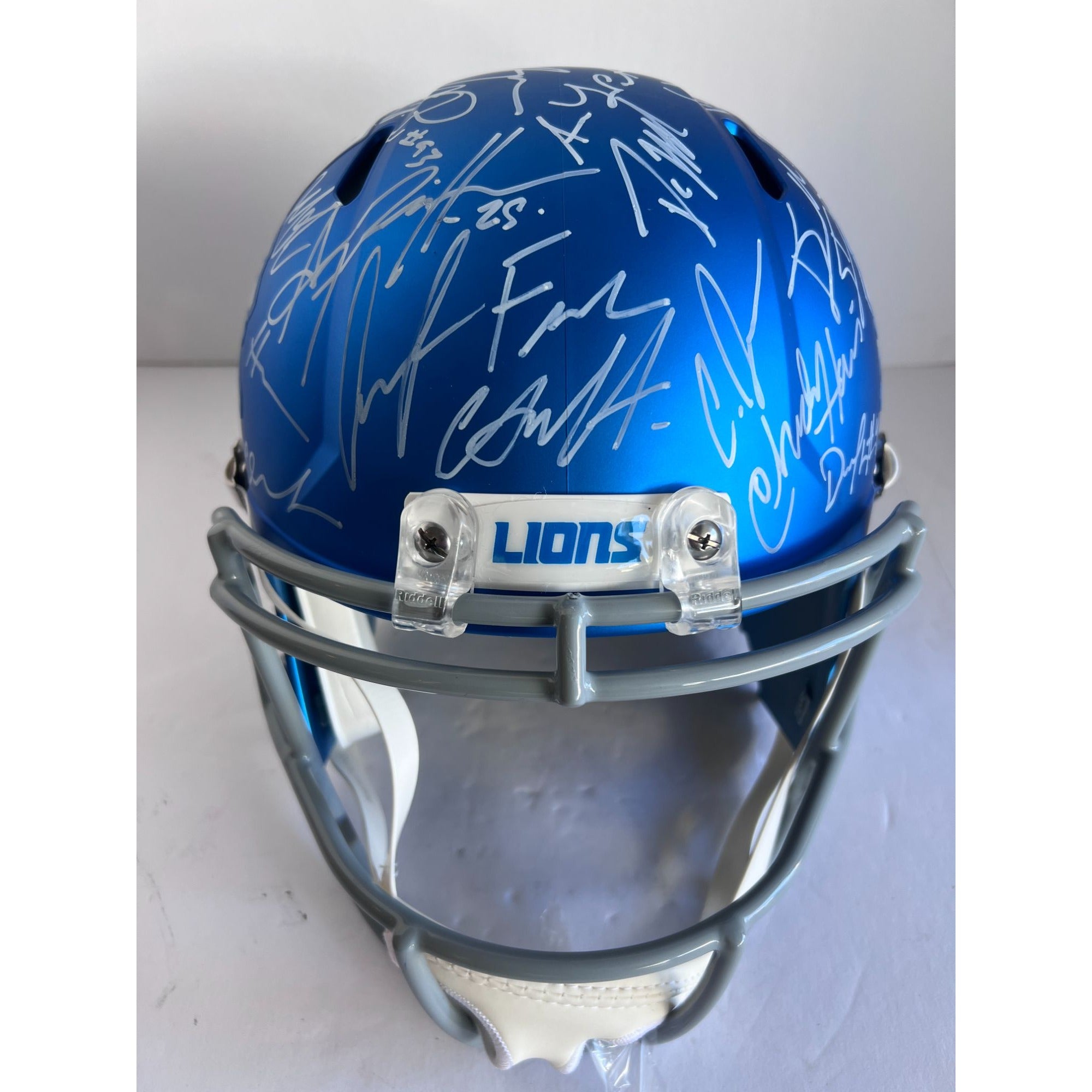 Detroit Lions 2023-24  Jared Goff Dan Campbell Penei Sewell Amon-ra St Brown Aidan Hutchinson Detroit Lions Riddell speed full size team sig