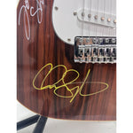 Load image into Gallery viewer, Stevie Ray Vaughan and Double Trouble  CURLY BURL MAPLE 6 STRING ELECTRIC GUITAR vintage wood electric guitar signed with proof
