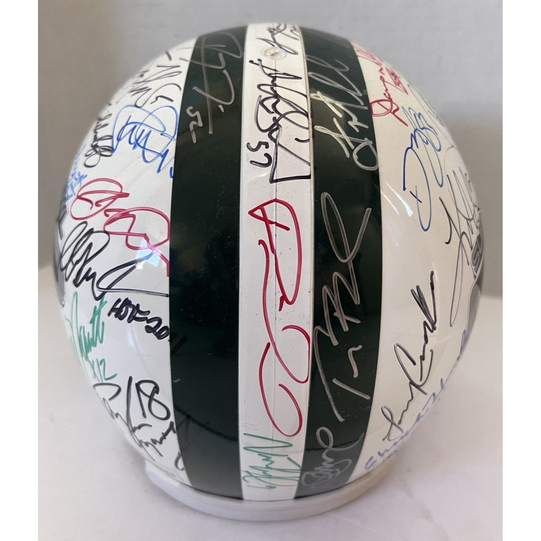 Tom Brady Patrick Mahomes Joe Namath Bart Starr Aaron Rodgers Super Bowl MVP replica full signed helmet signed with proof