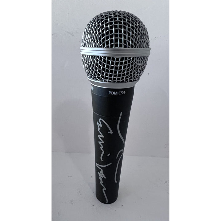 Eddie Vedder Pearl Jam lead singer microphone signed with proof and sketch