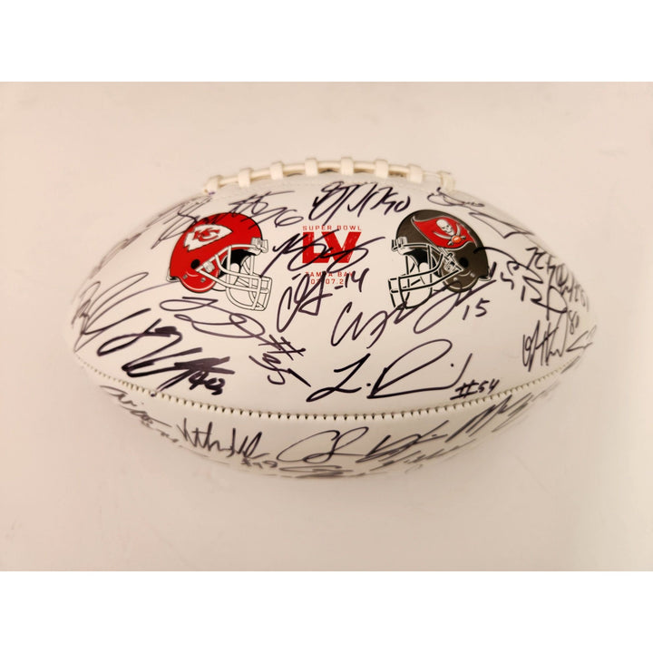 Tampa Bay Buccaneers Tom Brady Rob Gronkowski Super Bowl champions team sign football with proof