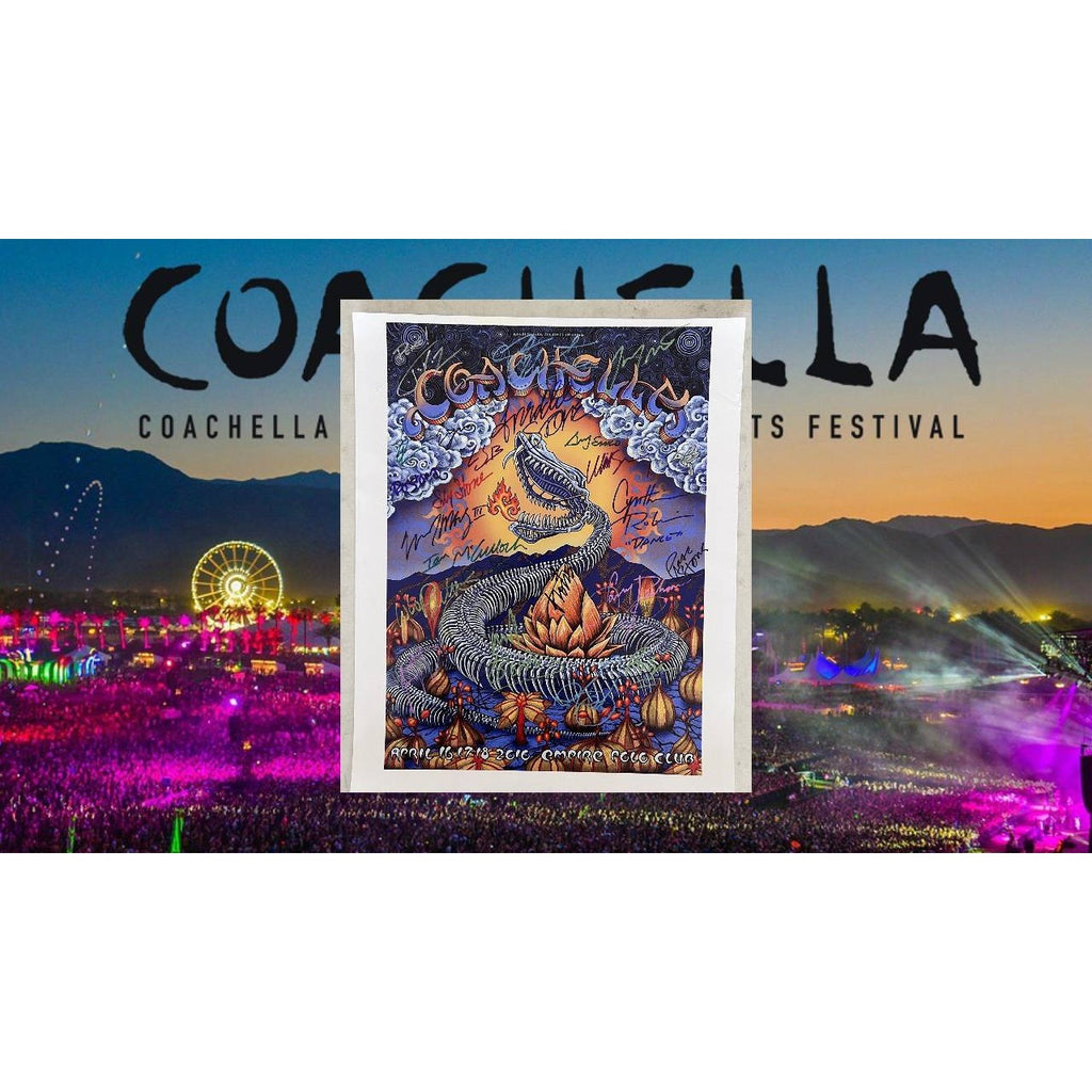 Coachella 2010 16x20 photo signed 20 signers Echo & the Bunnymen Jay Z Sly and the Family Stone signed with proof