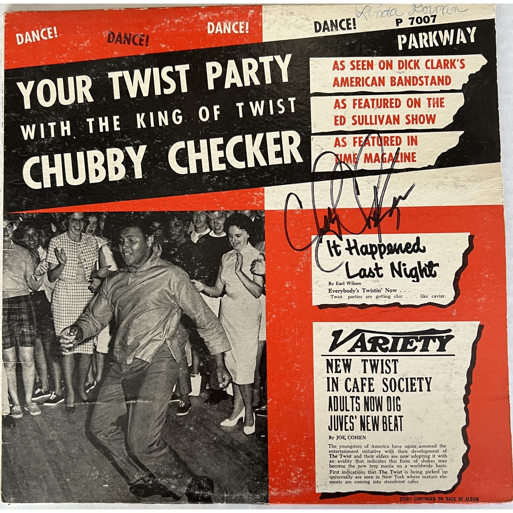 Ernest Evans "Chubby Checker" LP signed with