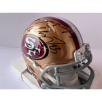 Load image into Gallery viewer, San Francisco 49ers Deebo Samuel George Kittle Christian McCaffrey Brock Purdy mini helmet signed with proof

