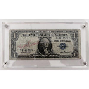 Marlon Brando Godfather  silver certificate vintage dollar bill signed with proof