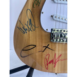 Load image into Gallery viewer, Linkin Park Chester Bennington complete band signed Stratocaster electric guitar signed with proof
