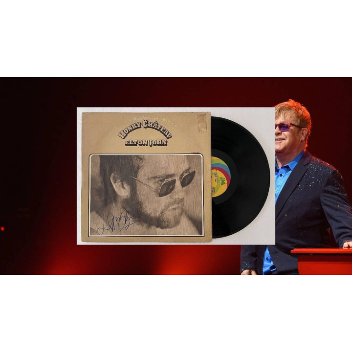 Elton John honky chateau original LP signed with proof