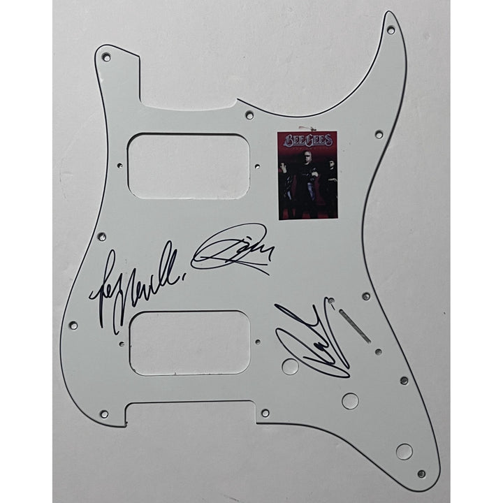 the Bee Gees Stratocaster electric pickguard signed with proof