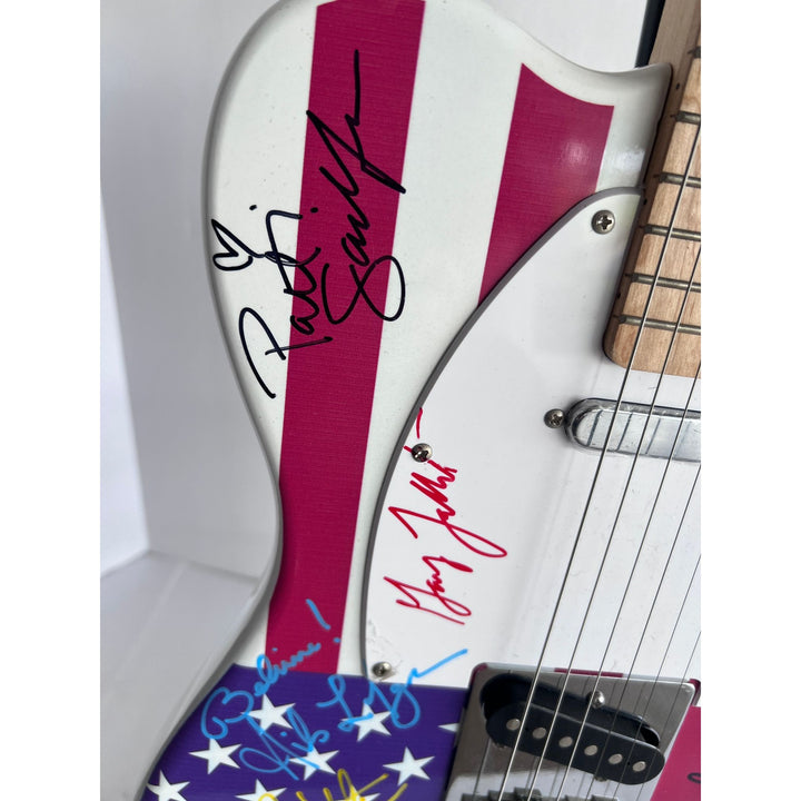 Bruce Springsteen Clarence Clemons Roy Bittan Patty Scialfa and the E Street Band full size American flag electric guitar signed with proof