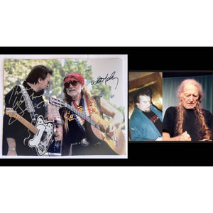 Waylon Jennings Willie Nelson 8x10 photo signed with proof