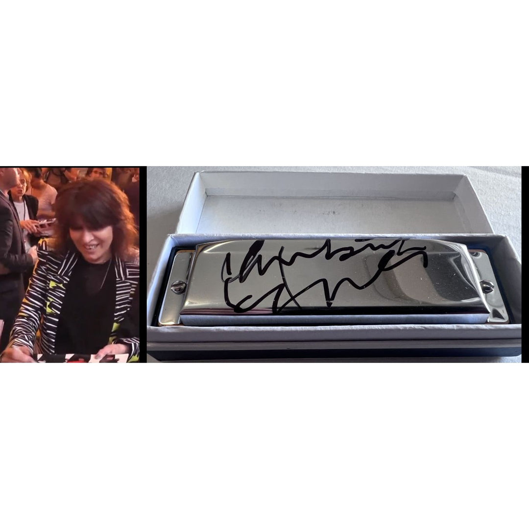 Chrissy Hynde harmonica signed with proof