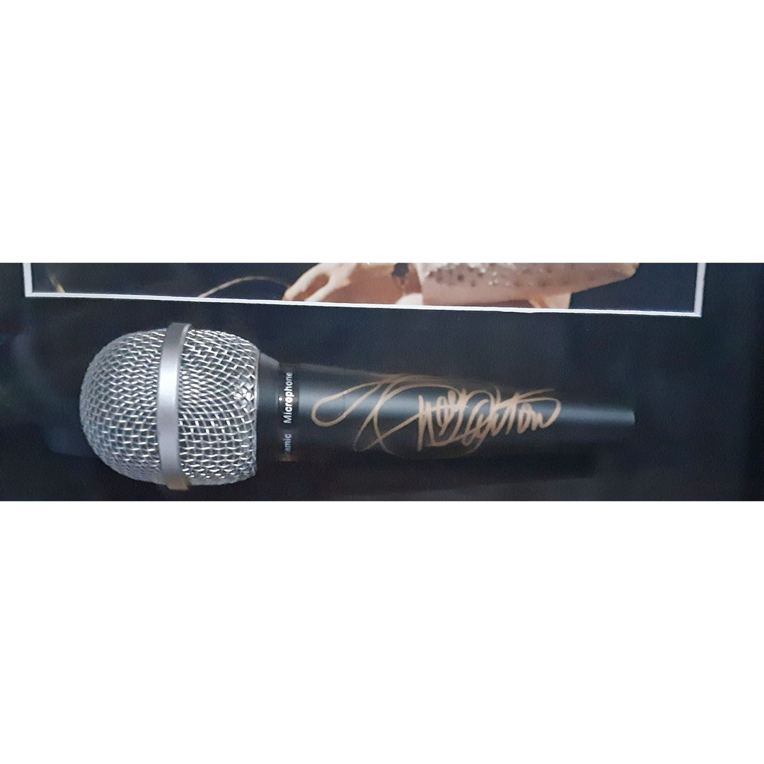 Dolly Parton microphone framed and signed with proof