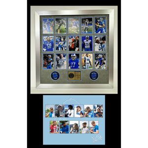 Detroit Lions Dan Campbell, Jared Goff, Aidan Hutchinson, Frank Ragnow, Penei Sewell, Amon-Ra St. Brown 15 5X7 photos signed and framed 28x2