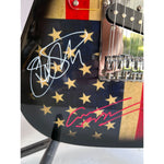 Load image into Gallery viewer, CSNY Neil Young David Crosby Stephen Stills Graham Nash USA American flag electric guitar signed with proof
