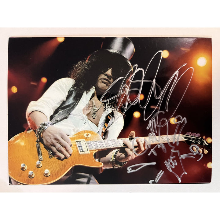 "Slash" Saul Hudson G N' R legendary guitarist signed with sketch and proof 5x7 photo